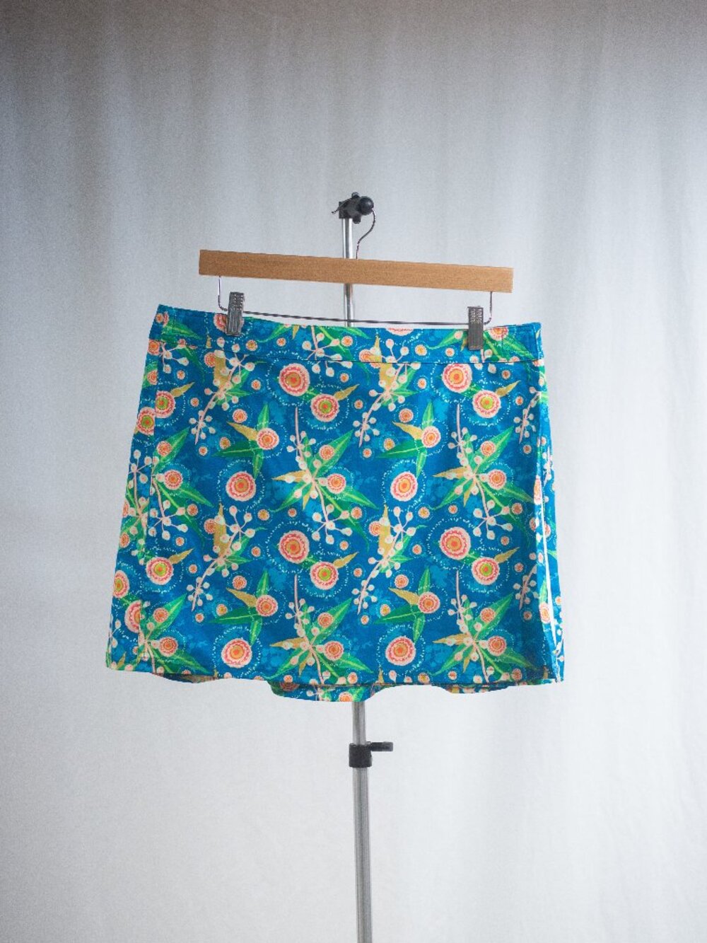 Rip Skirt Blue Tropical Print Wrap Beach Skirt